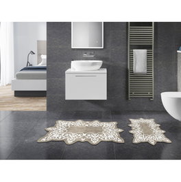 Mijölnir Juego de Alfombras de Baño Crema (2 Piezas)